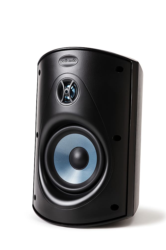 Polk Audio - Atrium 6 Outdoor All-Weather Speakers with Bass Reflex Enclosure, Speed-Lock Mounting System, (Pair) - Black pr…