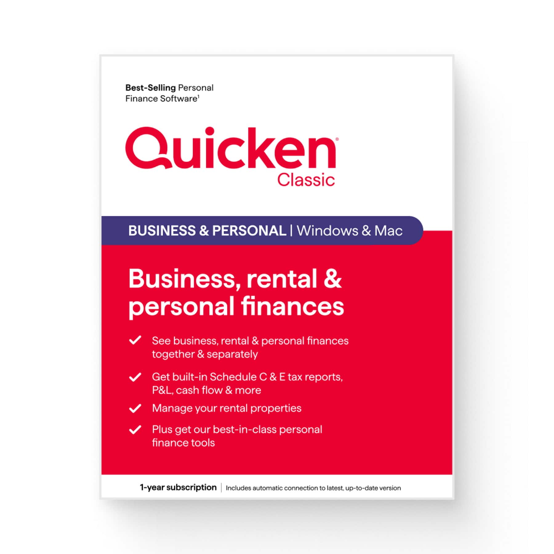 Quicken - Classic Business and Personal 1-Year Subscription - Mac OS, Windows, Android, Apple iOS product image