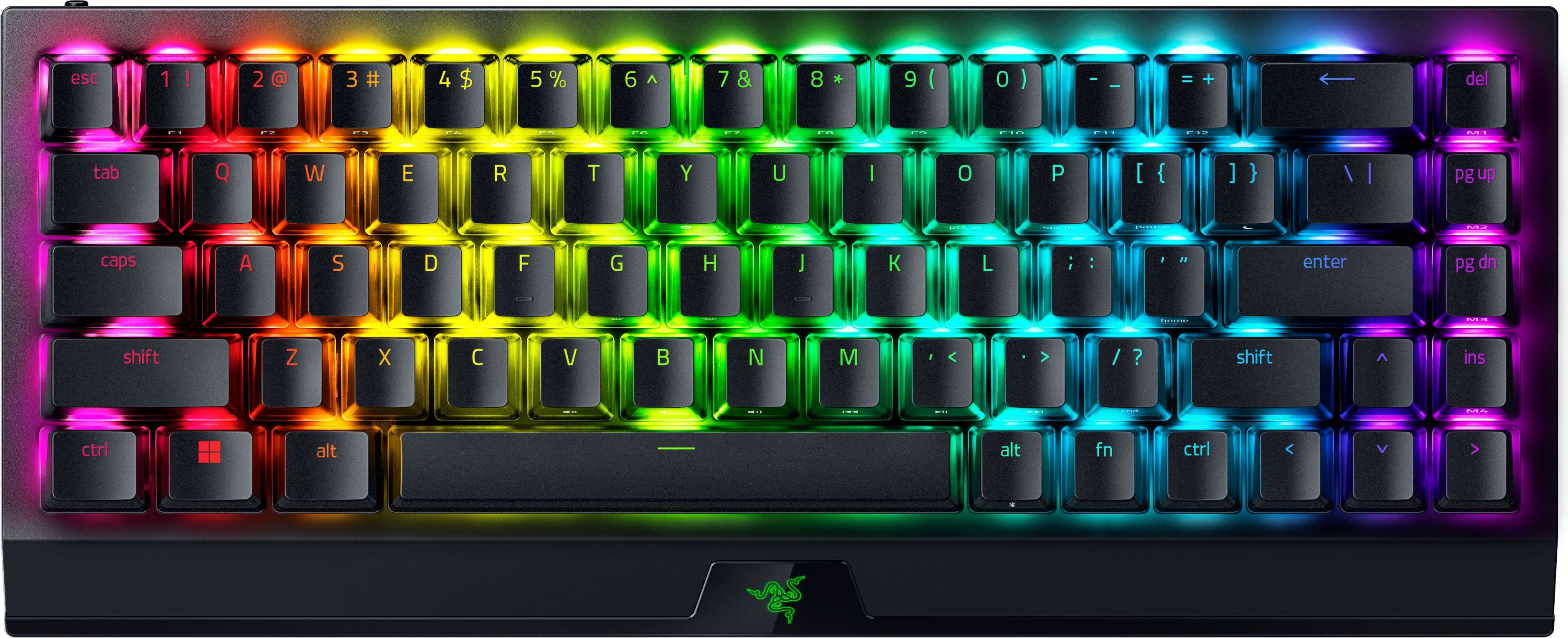Razer - BlackWidow V4 Mini 65% HyperSpeed Wireless Mechanical Orange Switch Gaming Keyboard with Hot-Swappable Design - Blac…