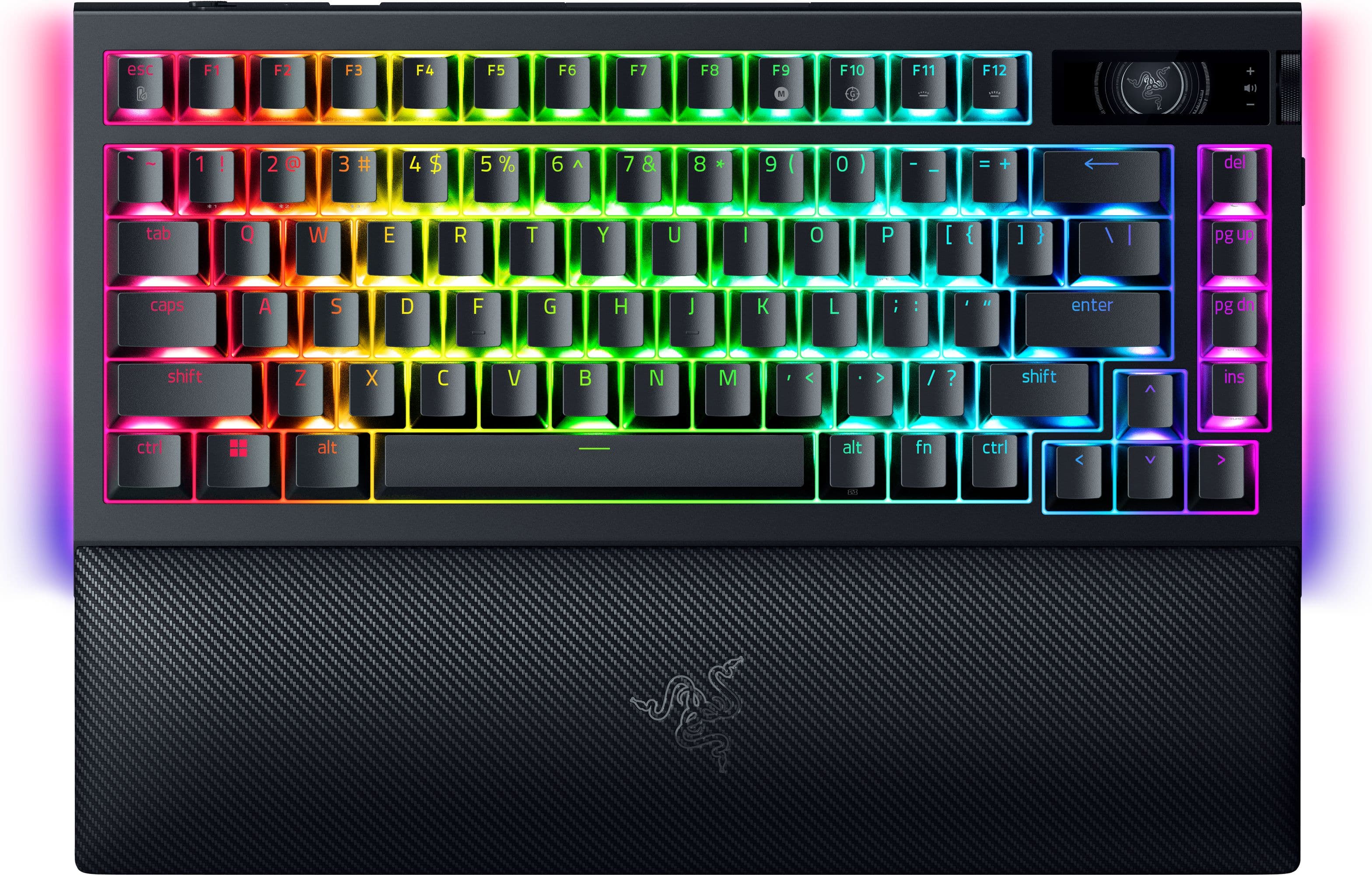Razer - BlackWidow V4 Pro 75% Wireless Mechanical Orange Switch Gaming Keyboard with Hot-Swappable Design - Black product im…