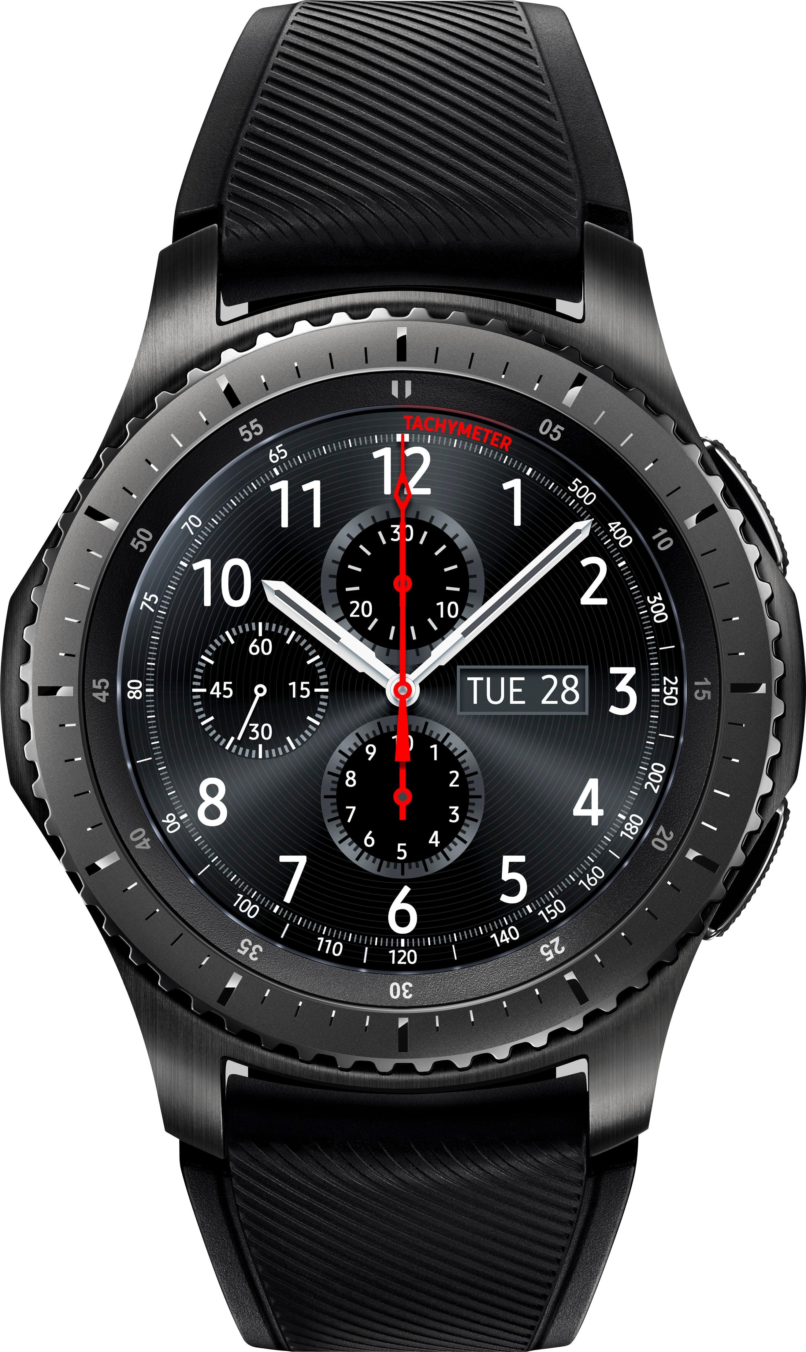 Samsung - Geek Squad Certified Refurbished Gear S3 Frontier Smartwatch 46mm Stainless Steel - Black - (2016) product image