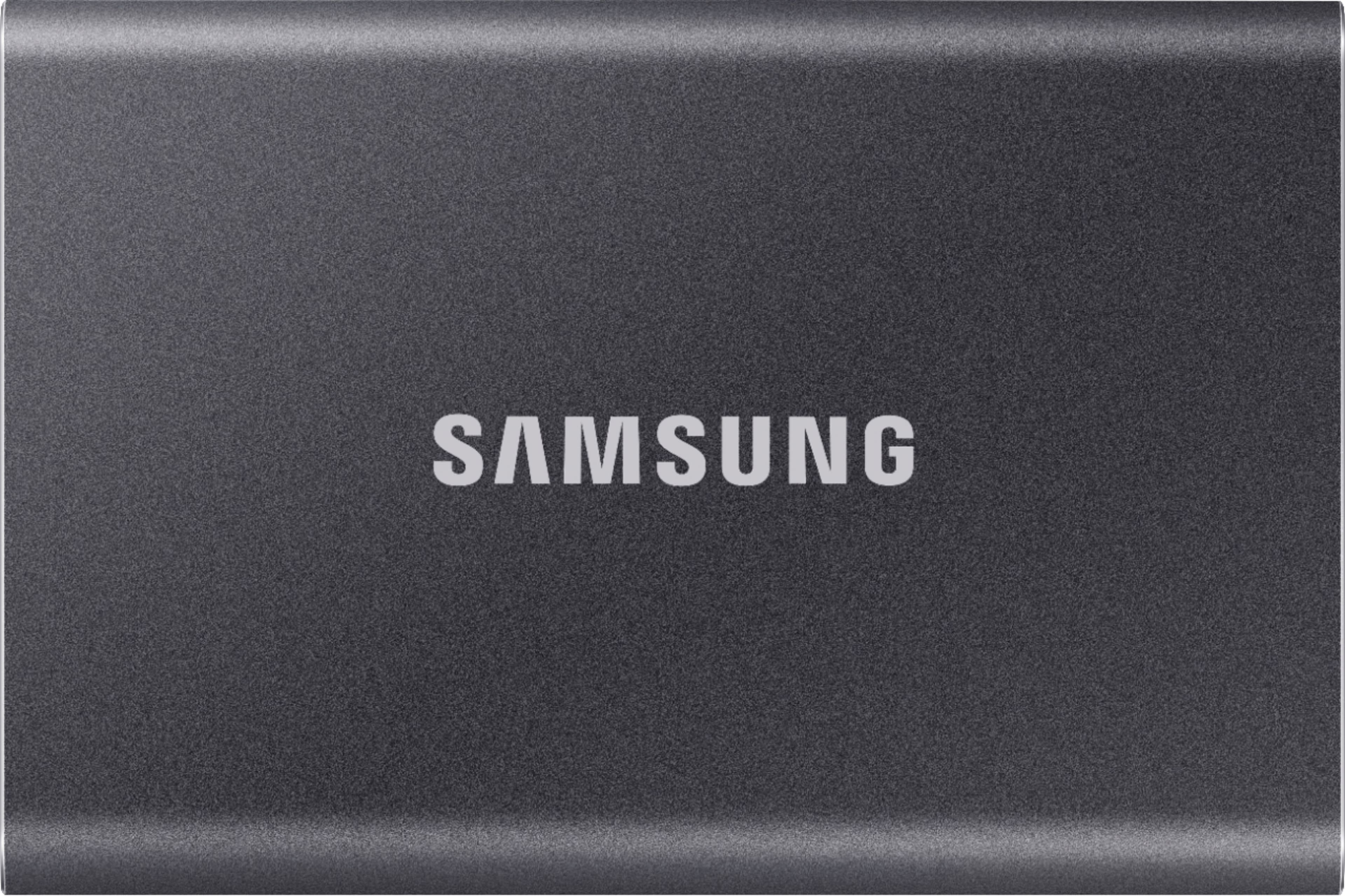 Samsung - Geek Squad Certified Refurbished T7 2TB External USB 3.2 Gen 2 Portable SSD with Hardware Encryption - Titan Gray…