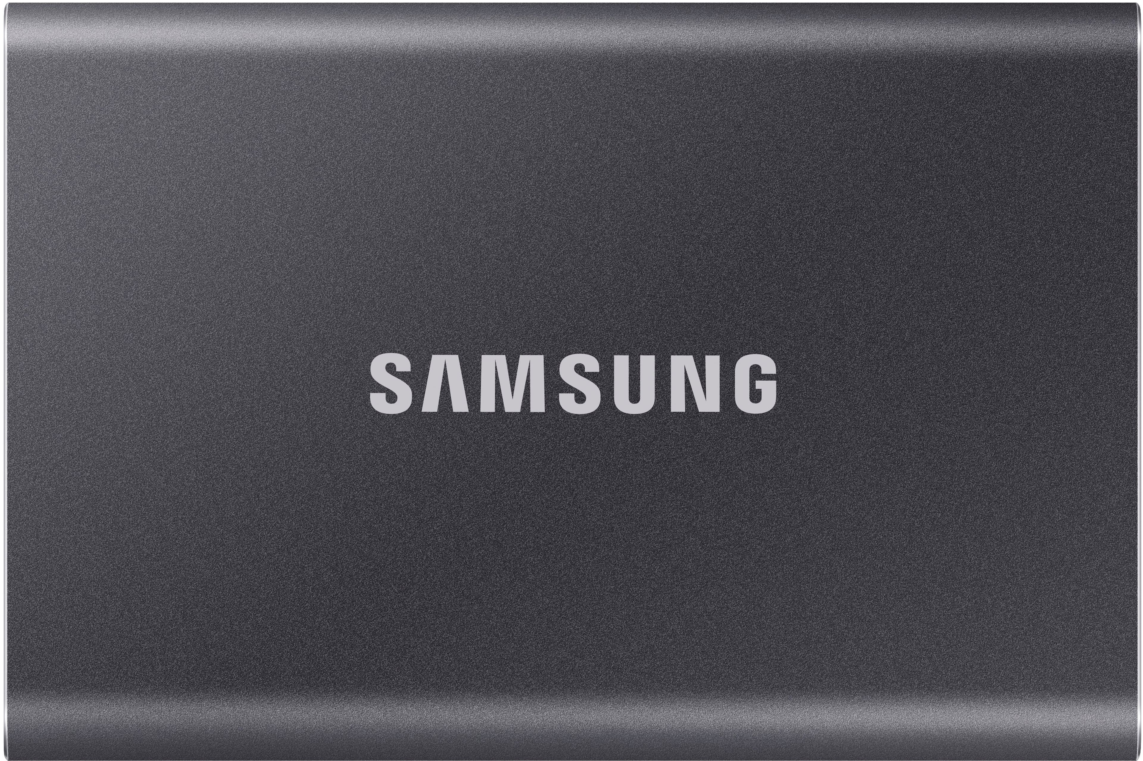 Samsung - Geek Squad Certified Refurbished T7 4TB External USB 3.2 Gen 2 Portable SSD with Hardware Encryption - Titan Gray…