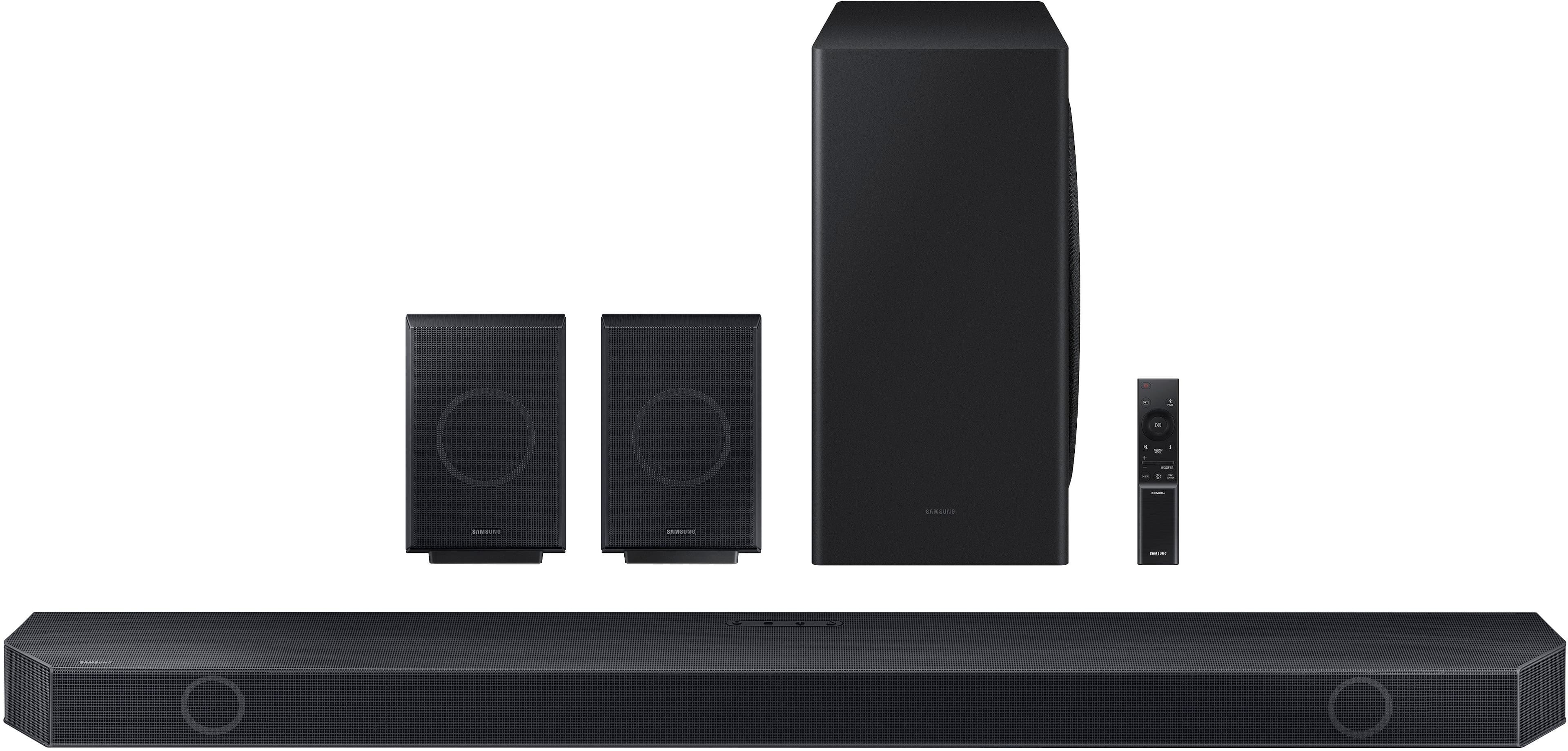 Samsung - HW-Q930D/ZA 9.1.4 Channel Q-Series Soundbar with Wireless Subwoofer and Rear Speakers, Dolby Atmos and Q-Symphony…