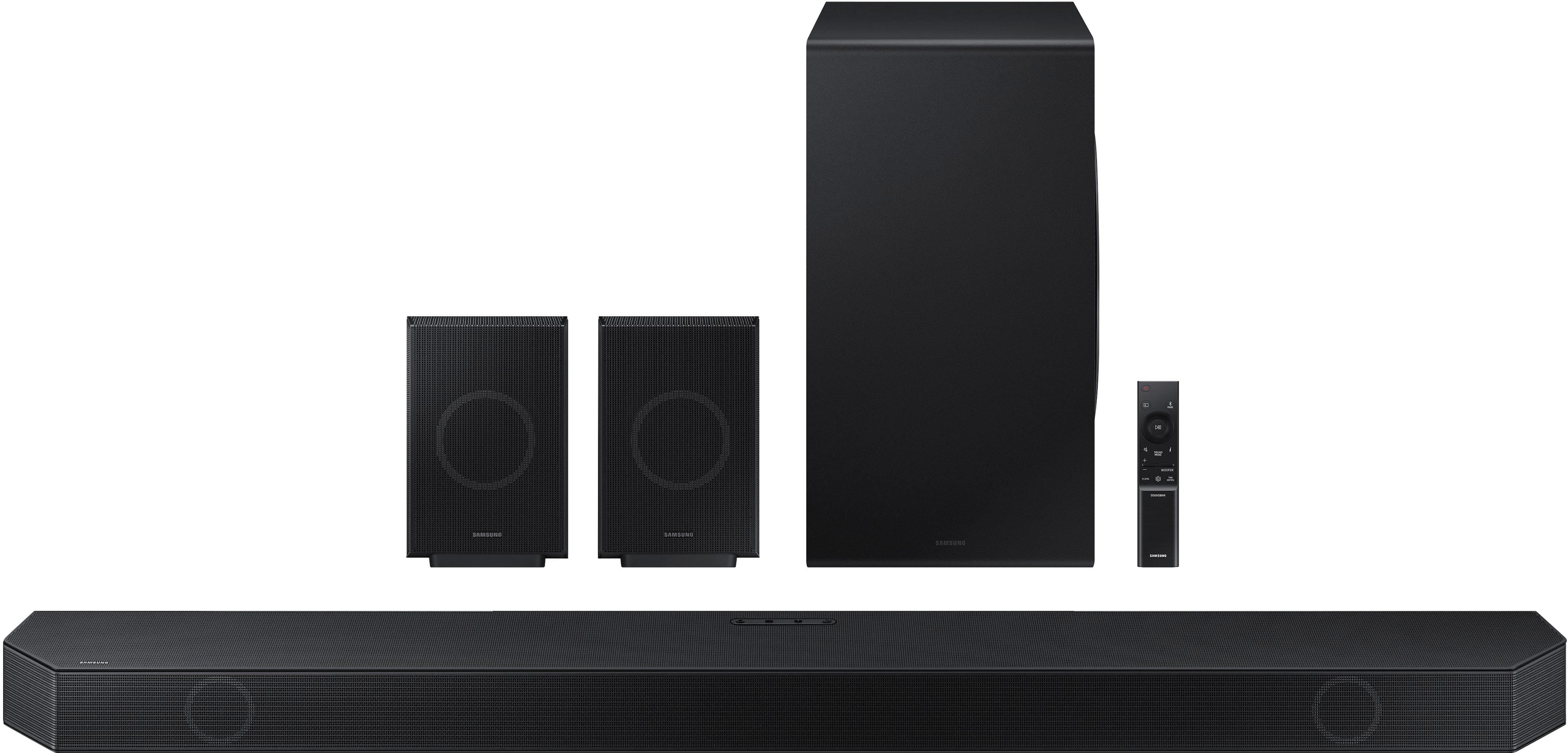 Samsung - HW-Q990D/ZA 11.1.4 Channel Q-Series Soundbar with Wireless Subwoofer and Rear Speakers, Dolby Atmos and Q-Symphony…