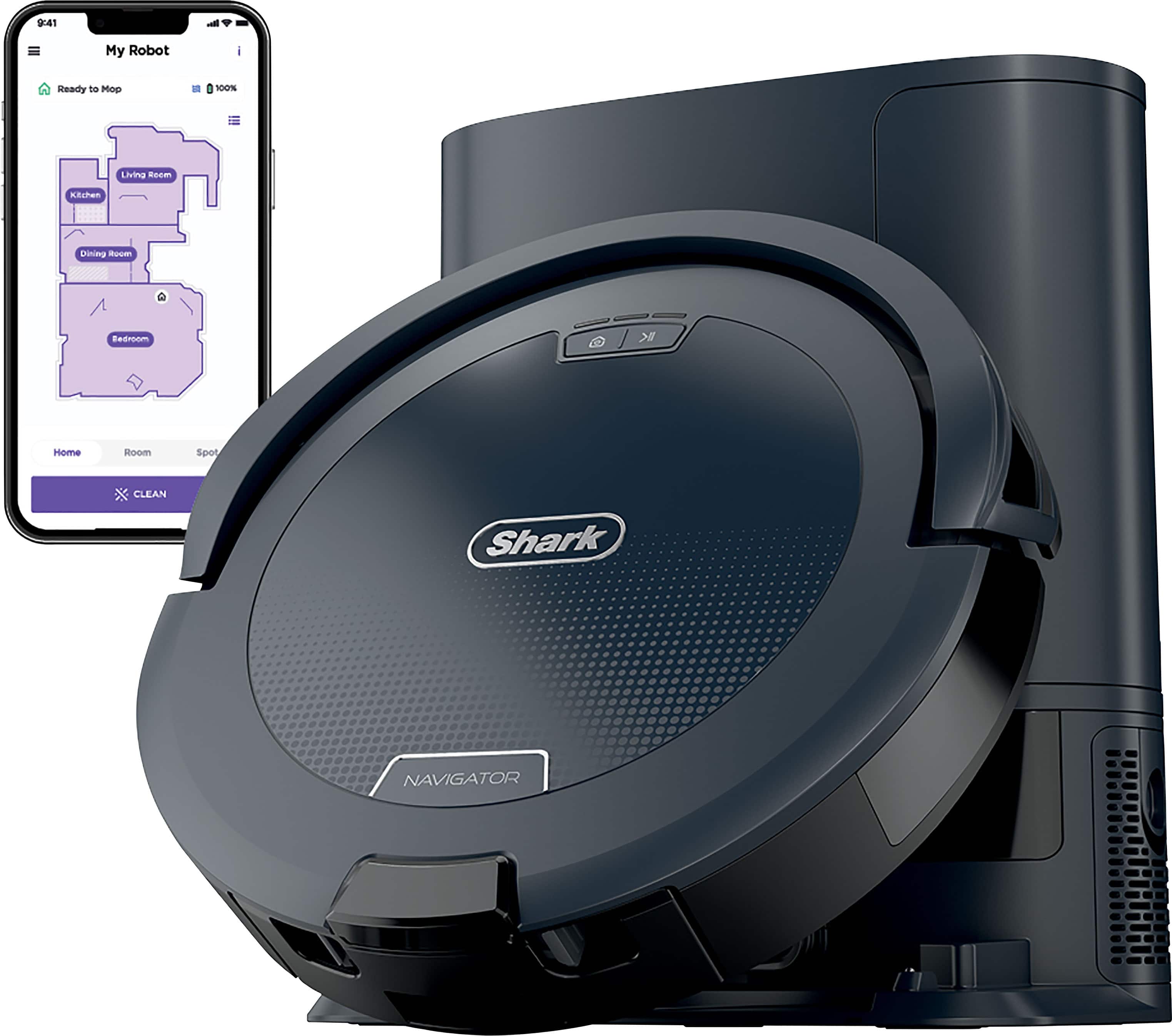 Shark - Navigator Robot Vacuum + Self-Empty Base - Gray product image