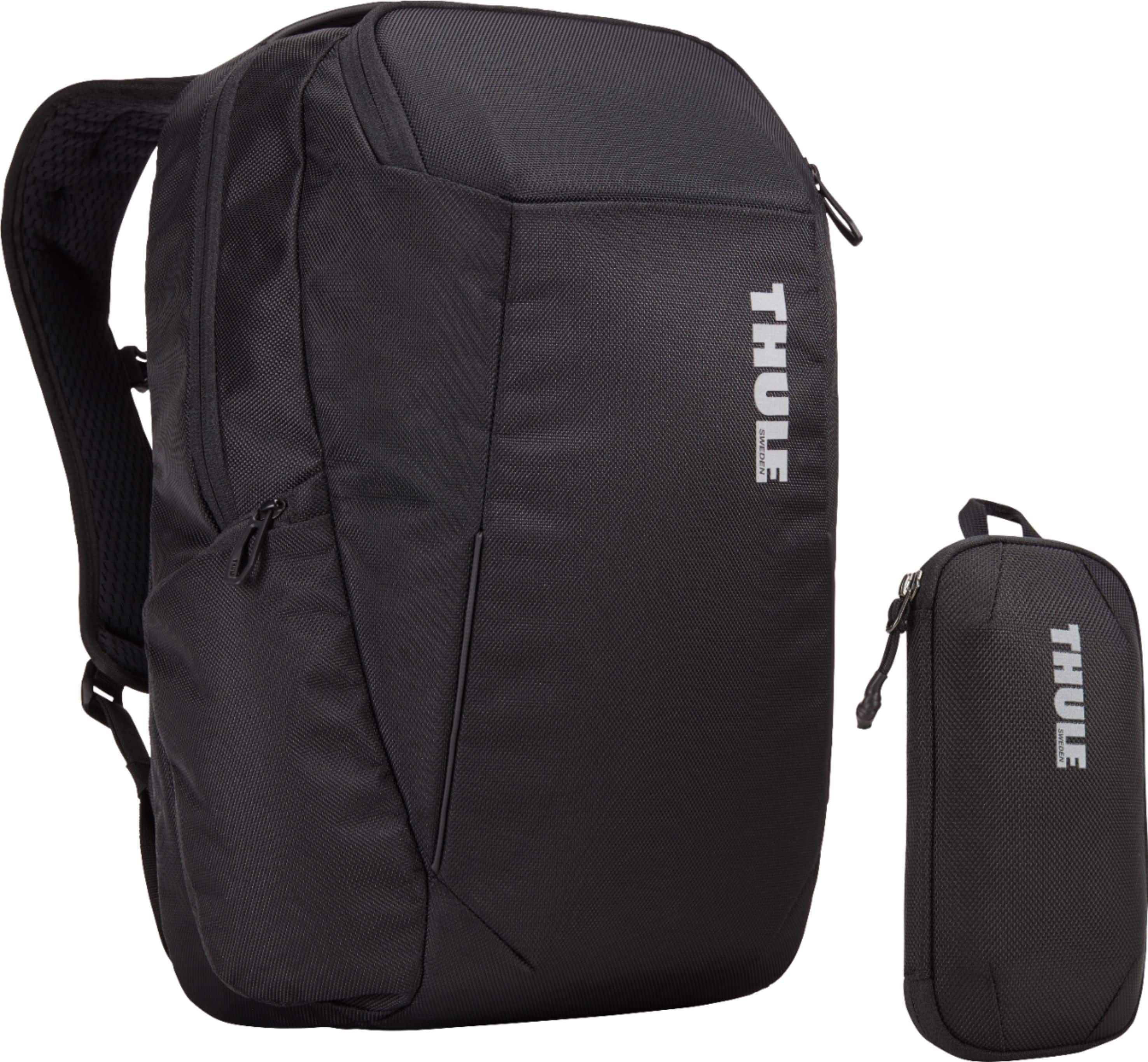 Thule - Accent Backpack 23L Bundle for 15.6" Laptop w/ Subterra PowerShuttle, 10" Tablet Sleeve, SafeZone, & Water Bottle Ho…