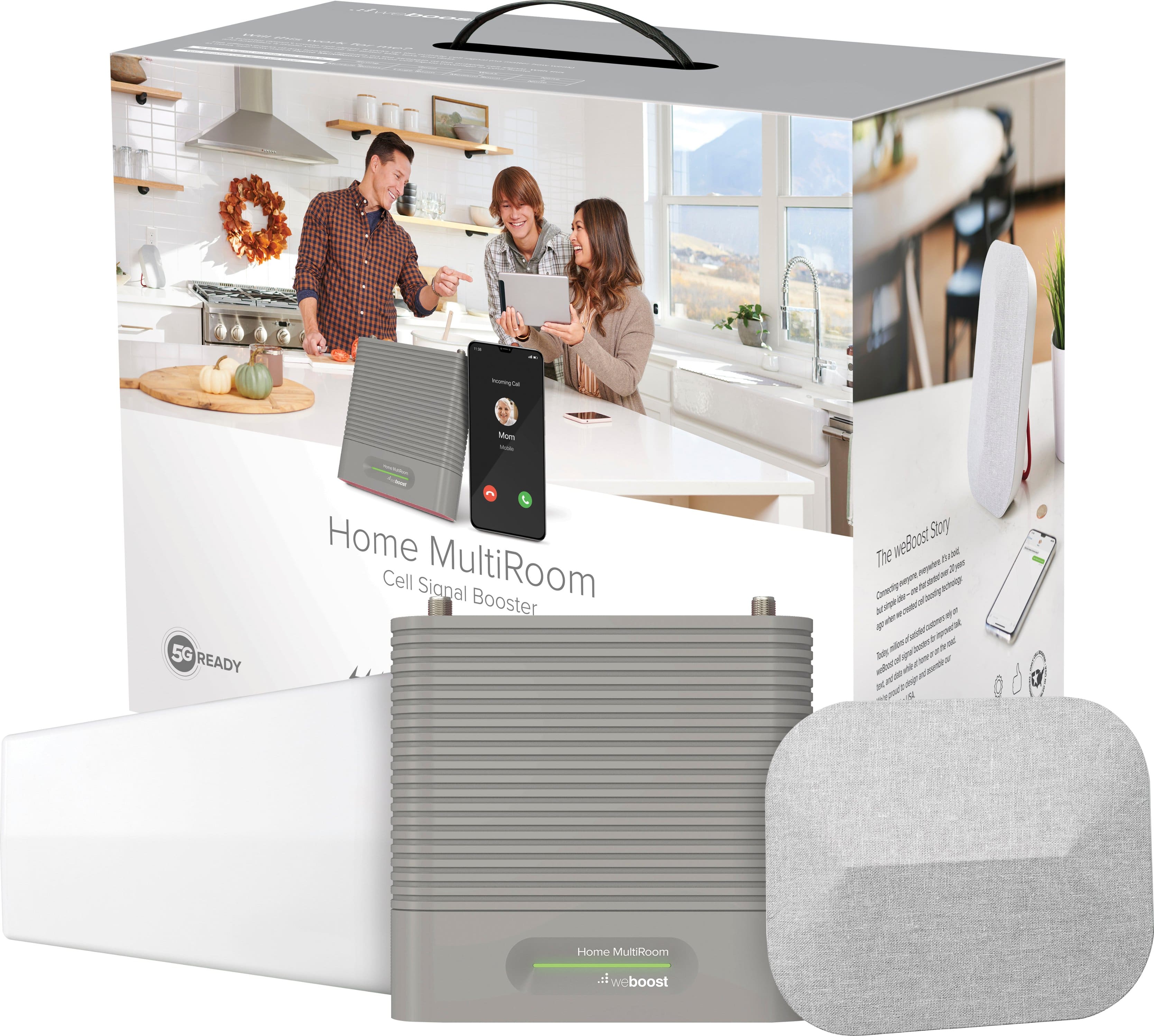 weBoost - Home MultiRoom Cell Phone Signal Booster Kit, Boosts 4G LTE & 5G up to 5,000 sq ft for all U.S. Carriers - Gray pr…