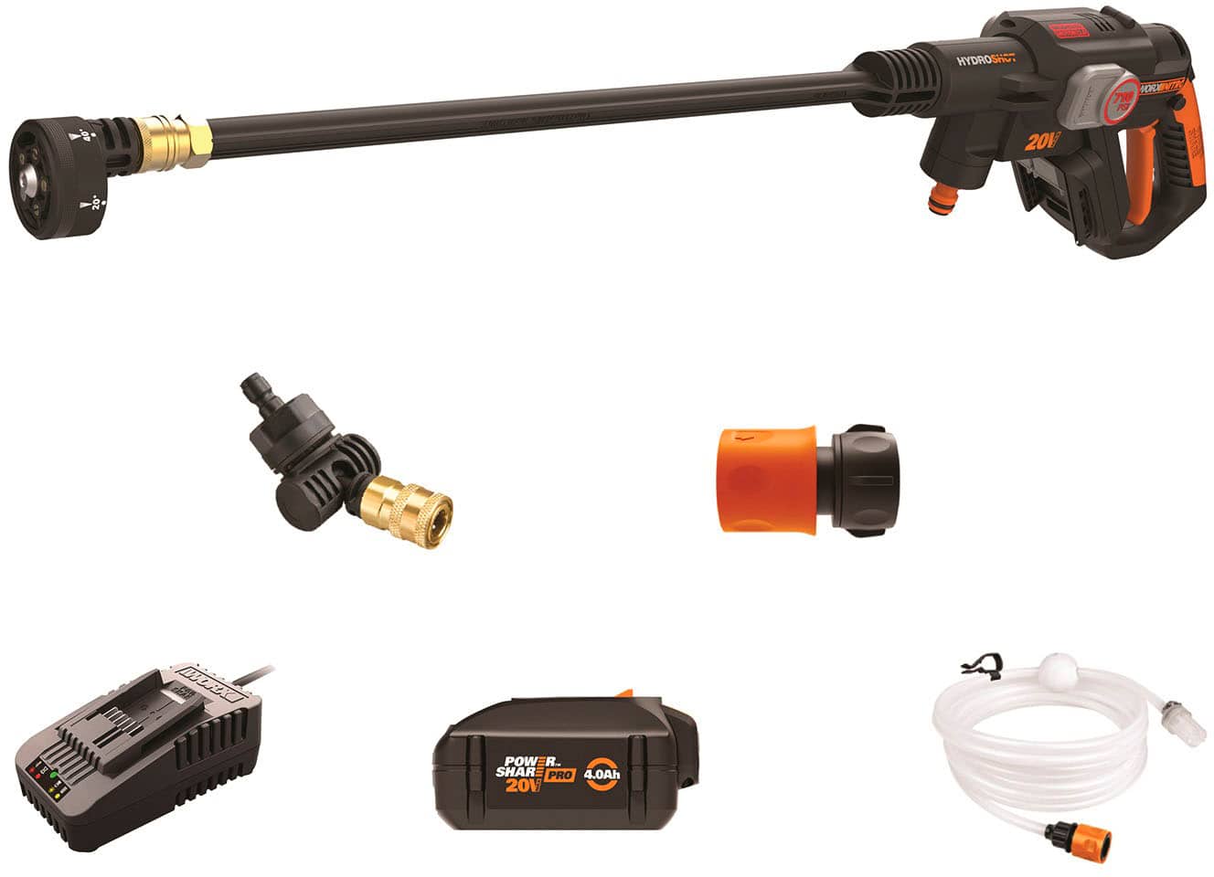 WORX - Nitro 20V Brushless Hydroshot up to 710 PSI at 1.0 GPM (1 x 4.0Ah Battery and 1 x Charger Included) - Black product i…